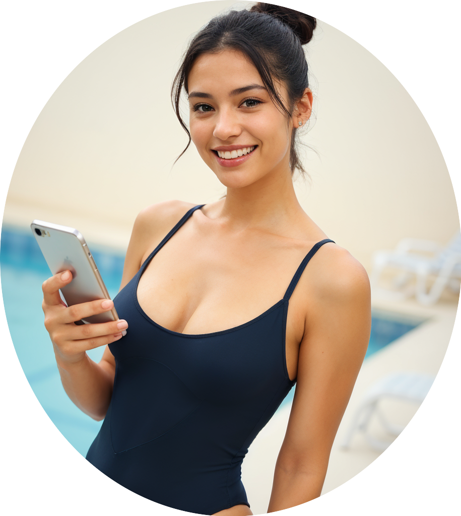 Guest reserving a sunbed